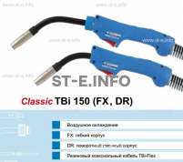 Горелка для полуавтоматической сварки TBi 150-DR-blue-ESG, с поворотным корпусом, длина 3 метра - st-e.info - Челябинск