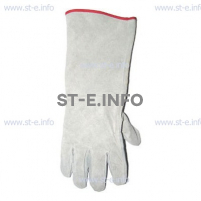 Перчатки-краги спилковые пятипалые серые с подложкой - st-e.info - Челябинск
