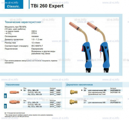 Горелка для полуавтоматической сварки TBi 260 Expert, длина 4 m. - st-e.info - Челябинск