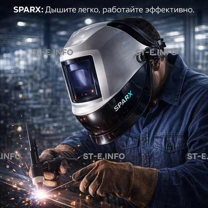 Маска сварщика Sparx с устройством подачи воздуха - st-e.info - Челябинск
