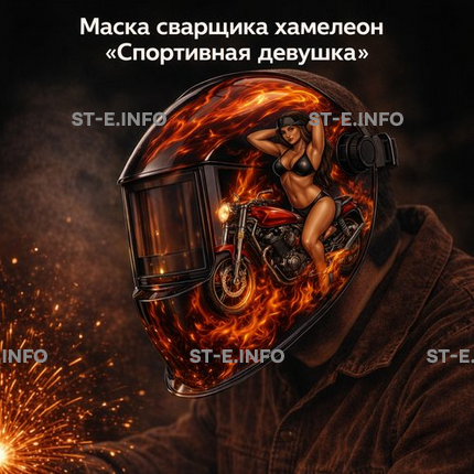 Маска сварщика хамелеон «Спортивная девушка» (YXE-718G PRO) - st-e.info - Челябинск